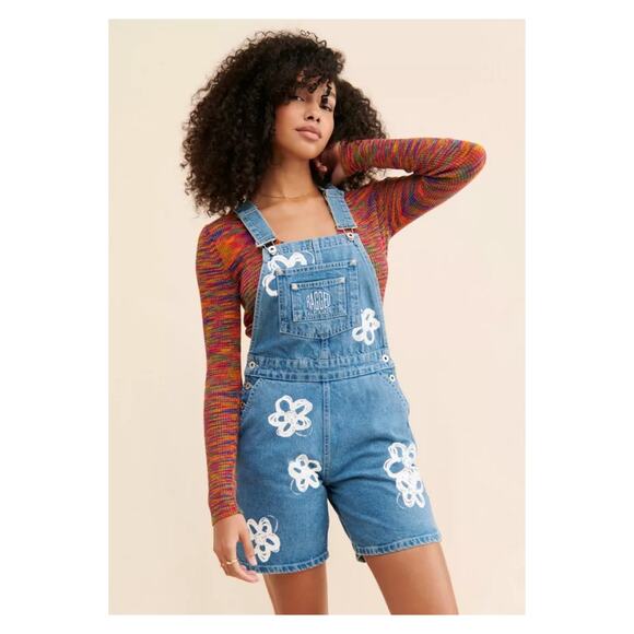 The Ragged Priest Flower Print Shortalls Sz.28 NWT - Picture 2 of 15